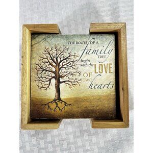 Thristystone coaster set 4 in Wooden Box Cork on back of coasters